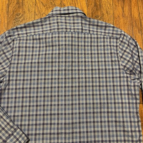 Black Saks Fifth Avenue Mens Button Up Size XL Purple Plaid Long Sleeve Preppy - Picture 14 of 14