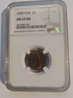 1909 V.D.B. Lincoln Penny MS 63 RB
