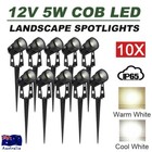 10X 12V LED Spotlight Landscape Lights Outdoor Waterproof 5W Garden Floodlight