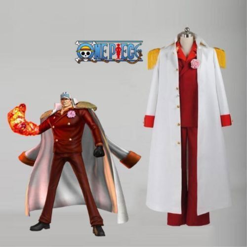 Costume cosplay pezzo unico ammiraglio Akainu Sakazuki cosplay uniforme marina costume - Foto 1 di 6