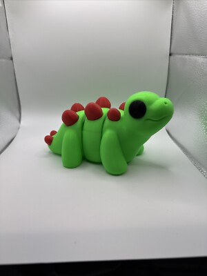 Flexi Articulated Stegosaurs Green or Yellow 3D Printed Cute Cutie Customizable