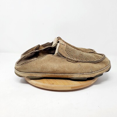 Olukai Moloa Shoe Men 10.5 Kohana Brown Suede Loafer Slip On  display picture 2