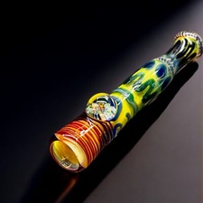 Hand Blown Chillum Glass Pipe 3.2”-3.4” USA Made Art Piece