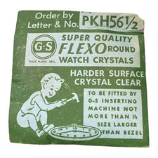 Germanow-Simon Mach (GS) PKH56 1/2 Watch Crystal NOS Part Flexo