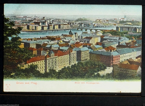 CZECHOSLOVAKIA 01-PRAHA -Gruss aus Prag. Blick vom Kinskygarien (Undivided Back)