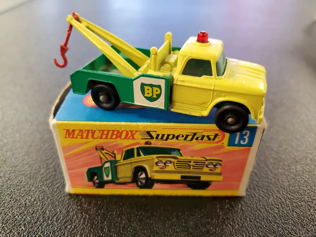 Matchbox Superfast Series By Lesney #No. 13 Dodge Wreck Truck With Box