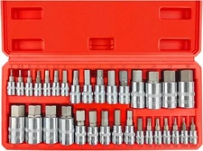 32Pcs Master Hex/Allen Bit Socket Set 1/4� 3/8� 1/2� Drive SAE/Metric, S2 & CR-V