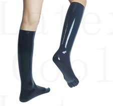 Calze 100% Gomma Nere Mid-Polpaccio Calze Sportive Cosplay Punta 0,4 Mm Taglia S-XXL