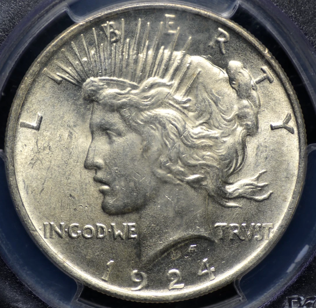 PCGS Certified MS 63 Graded 1924 Year Peace Dollars (1921-1935