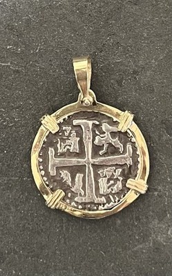 Freizeit Atocha Gold Münze Anhänger aus 14k echtem massivem Gold