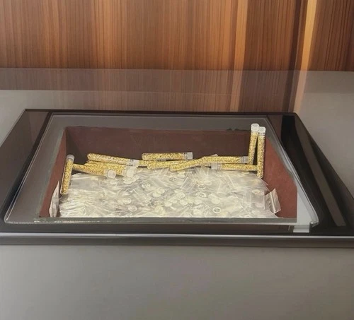 .999 Fine Silver Bars 1g Each (3x)  +2 Gold Flakes Vials Estate Lot