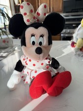 Vintage Disney Applause Minnie Mouse Plush Doll Polka Dot Dress Bow 15"