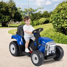 12V Kids Ride On Tractor with Trailer Electric Toy Car 3-Gear-Shift Ground