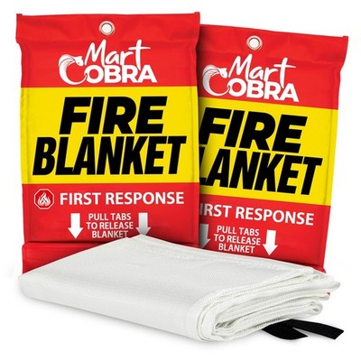 Mart Cobra Fire Blanket 2-Pack   Emergency Fire Suppression for Home  Kitchen...
