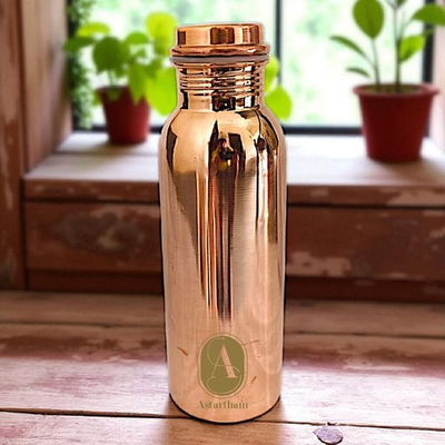 #ad Pure Copper Water Bottle 700ml Plain Design Leak Proof Ayurvedic Drinkware $18.35