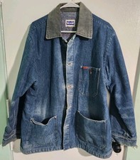 Big Smith Vintage Distressed 70s/80s Denim Chore Jacket Blanket Lined Coat Sz XL