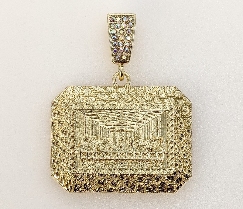 Last Supper Jesus Gold Plated Pendant Charm Fashion Oro Ultima Cena Dije - Product main view