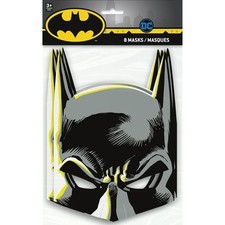 Boys Batman Birthday Party Masks-8pack cardboard DC Comics New 