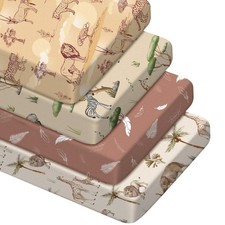 4 Pcs Tropical Animals Baby Crib Sheets for Boys Girls Soft Microfiber Baby B...