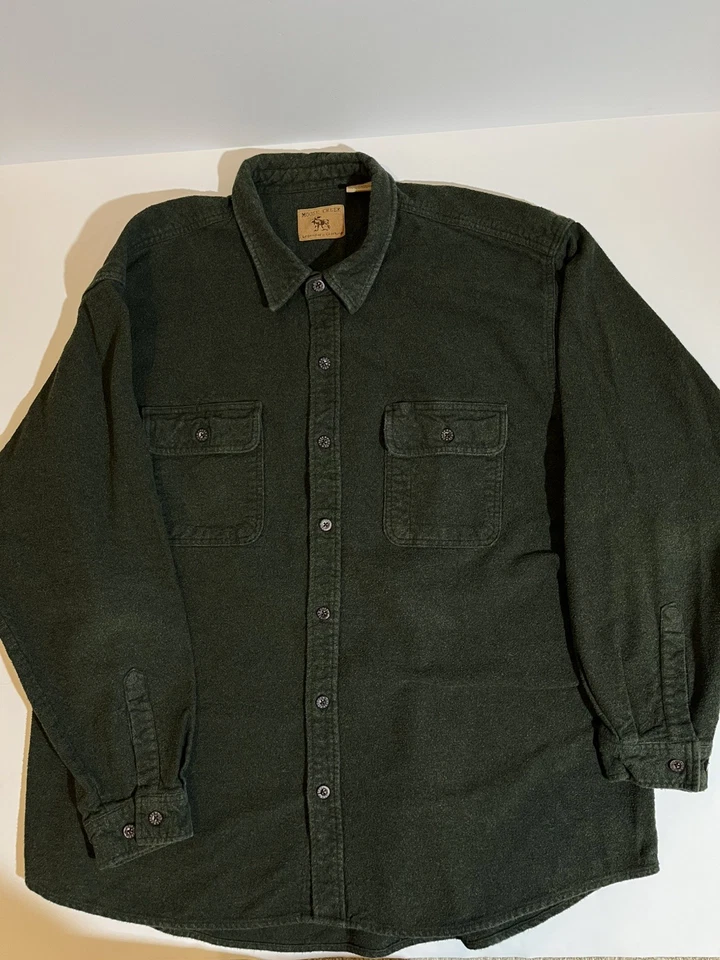 Camisa de franela Moose Creek Legendary de franela gamuza cepillada para hombre 3XL verde Foto 3 de 4