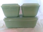 Vintage Fire King Jadeite Glass Philbe Refrigerator Set *Complete*