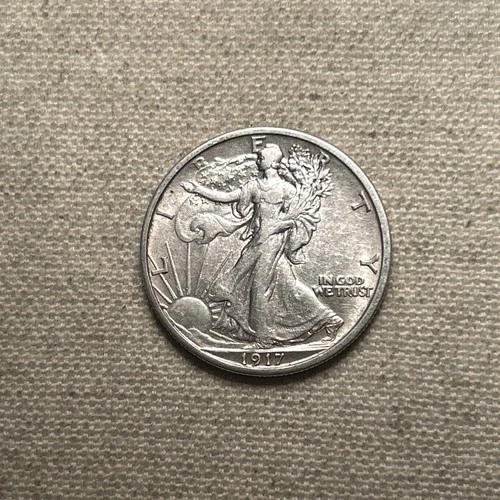 1917-S 50C Walking Liberty Half Dollar with AU Detail Cleaned ZM