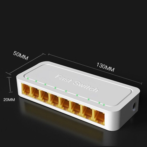 10/100Mbps 8 Ports Fast Ethernet LAN Desktop RJ45 Network Switch Hub for Home - Afbeelding 7 van 15