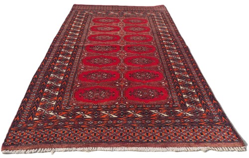 Rare Hand knotted Vintage Pakistani Bokhara Jhaldar Wool Area Rug 5 x 3 Ft