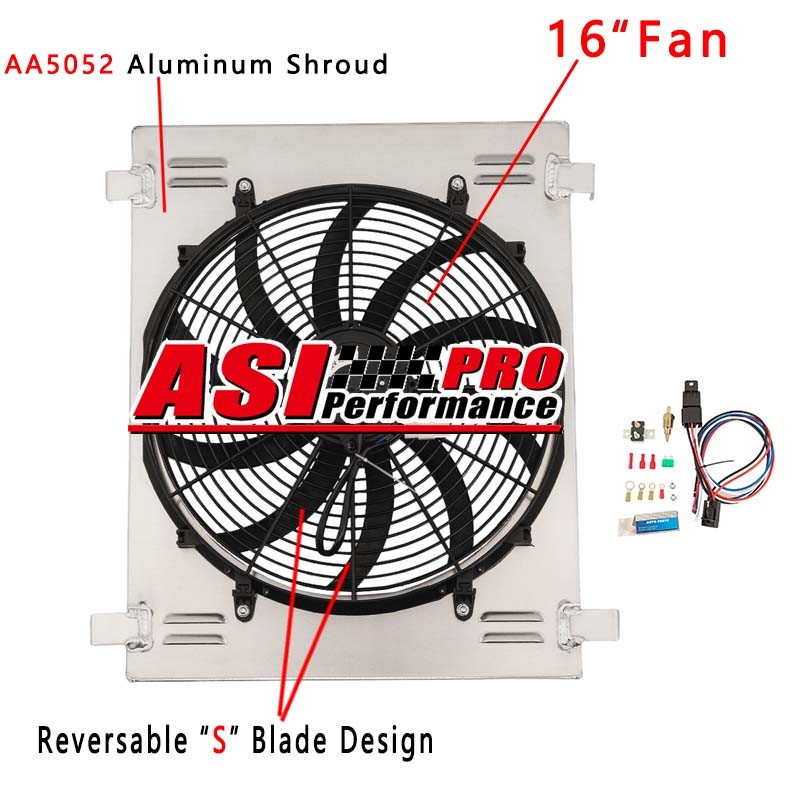 NEW Aluminum Shroud+Fan+Relay for Ford 1932 Hi Boy Street Rod Rat Rod US