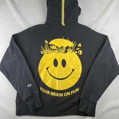 Champion Reverse Weave Hoodie Mens M Utmost Funcult Your Brain On Fun USA Rare