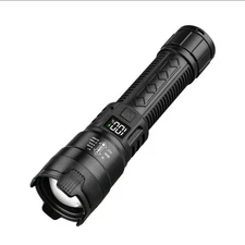 Led Flashlight With Display Light Type C USB Charging Built-in Battery