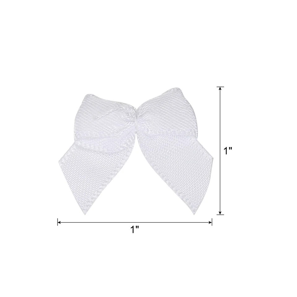 150Pcs мини лента бант 1» мини ткани атласная лента цветок банты белый - Изображение 2 из 4