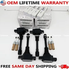 4x UF549 Ignition Coil 22448-JA00C & Spark Plugs for Nissan Altima Rogue Sentra