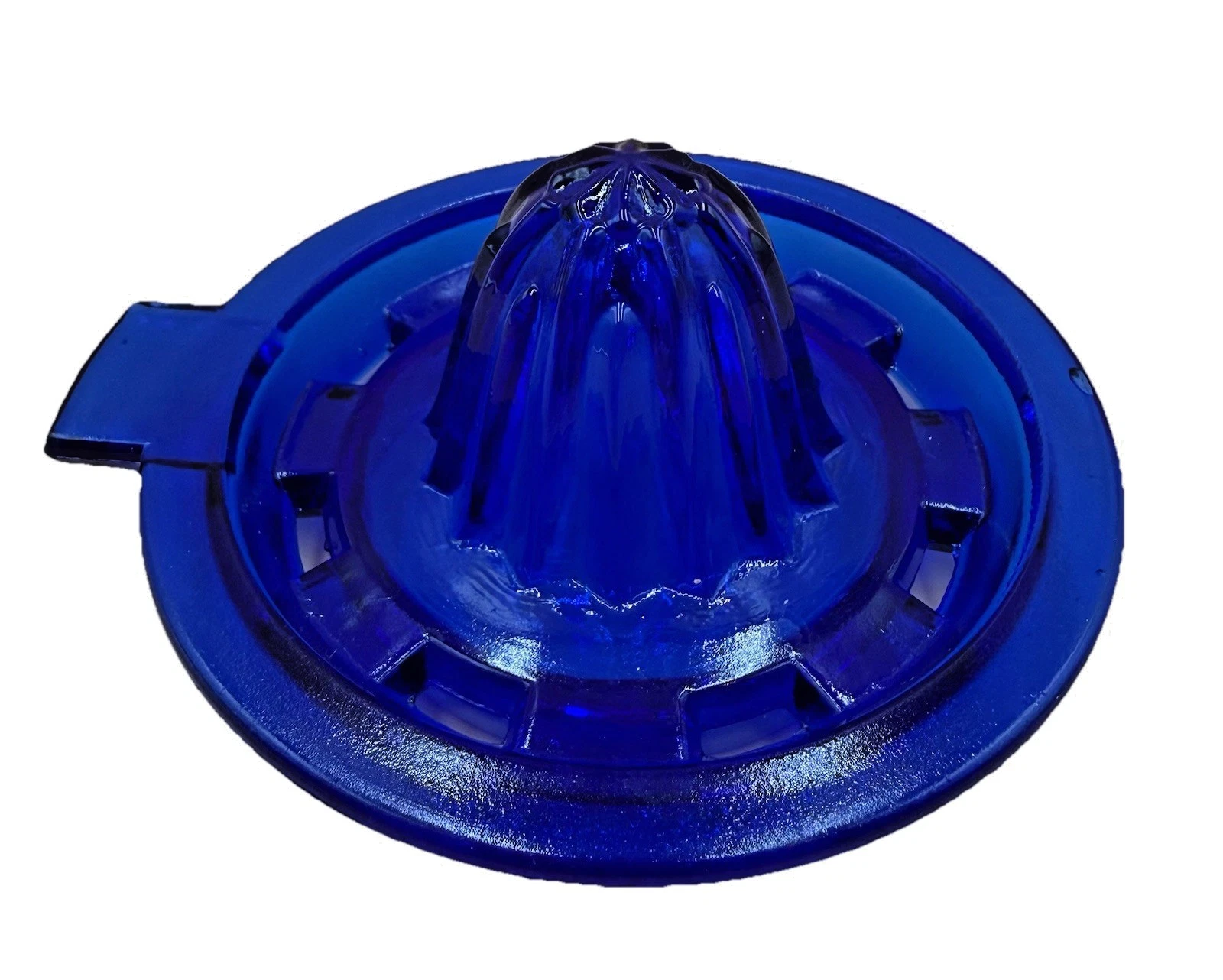 Vintage Juicer Cobalt Blue Glass Juice Reamer Citrus Fruit Juicer 5” Round