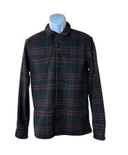 AllSaints Rangeley Plaid Fleece Wool Blend Shirt Jacket Mens Medium Grunge