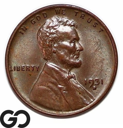 1931-D Lincoln Cent Wheat Penny, BU Better Date