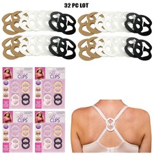 32 Pack Bra Strap Clips Back Anti-Slip Straps Holder Buckles Cleavage Control