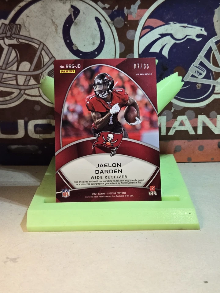2021 Panini Spectra /35 Jaelon Darden Green Scope RC 5 Color Patch Auto #RRS-JD - Image 2 of 2