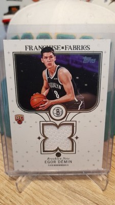 2025-26 Topps Basketball Egor Demin Rookie Card Franchise Fabrics Game Worn