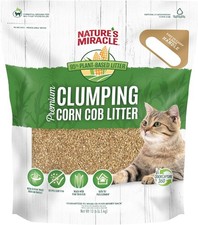 Nature  s Miracle Premium Clumping Corn Cob Litter, 10 Pounds, Made With Real
