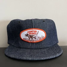 Vintage 80's Pointer Brand Denim Trucker Adjustable Snapback Cap Hat NWOT