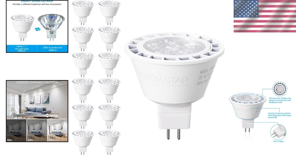 "Aluminum MR16 LED Spot Lights, 12V Low Voltage, 5000K" - Image 2 of 4