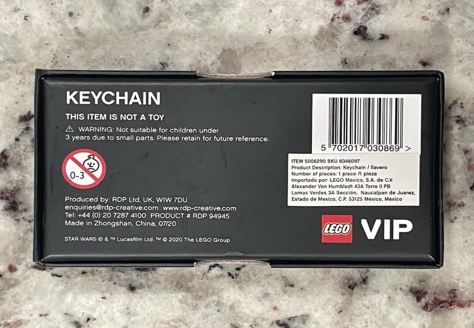 LEGO 5006363 Han Solo In Carbonite Metal Keychain VIP Star Wars BRAND NEW GWP - Image 2 of 2