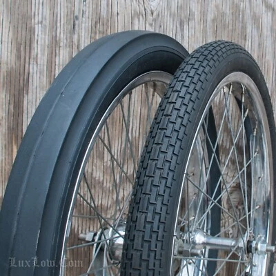 LUXLOW 20" Schwinn Stingray Bike TIRES S7 Brick & S2 ASlik Slick Vintage Muscle Bicycle