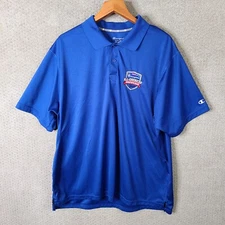 Champion Shirt Mens XL Blue US Lacrosse All American Showcase Polo Double Dry