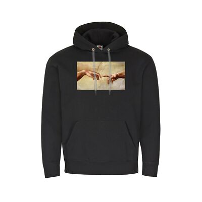 Michelangelo's Creation of Adam Godfather Index Finger Hoodie Pullover #33368