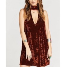 SHOW ME YOUR MUMU Copper Crushed Velvet Mini Dress Size M