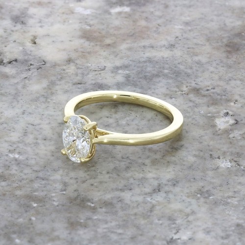 Lab-Created Diamond Solitaire Ring 9ct Gold 1.00ct Oval Cut E VS2 LGD077 - Picture 6 of 9