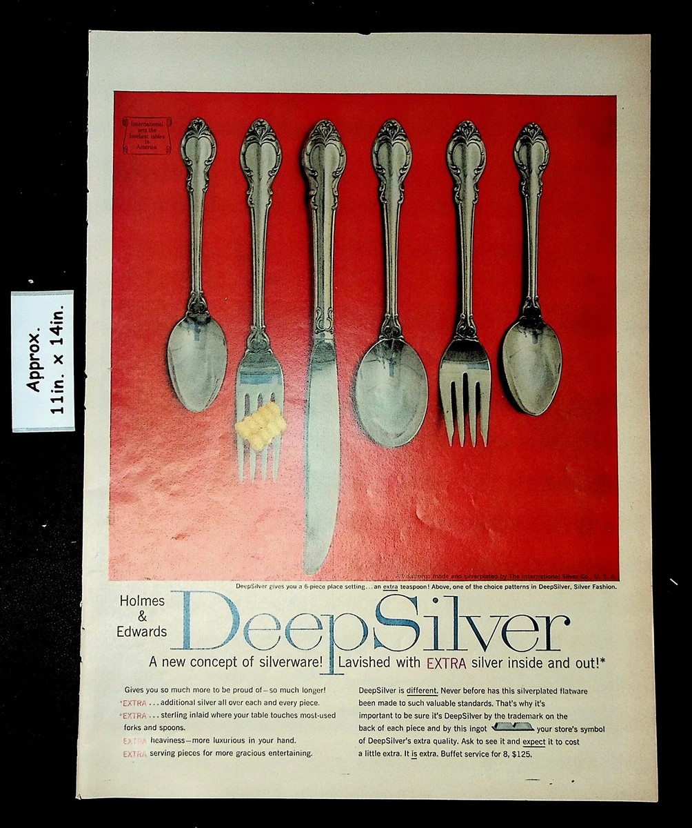 vintage an・an no.4 1957 Holmes & Edwards Deep Silver Silverware Vintage Print Ad