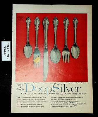 1957 Holmes & Edwards Deep Silver Silverware Vintage Print Ad